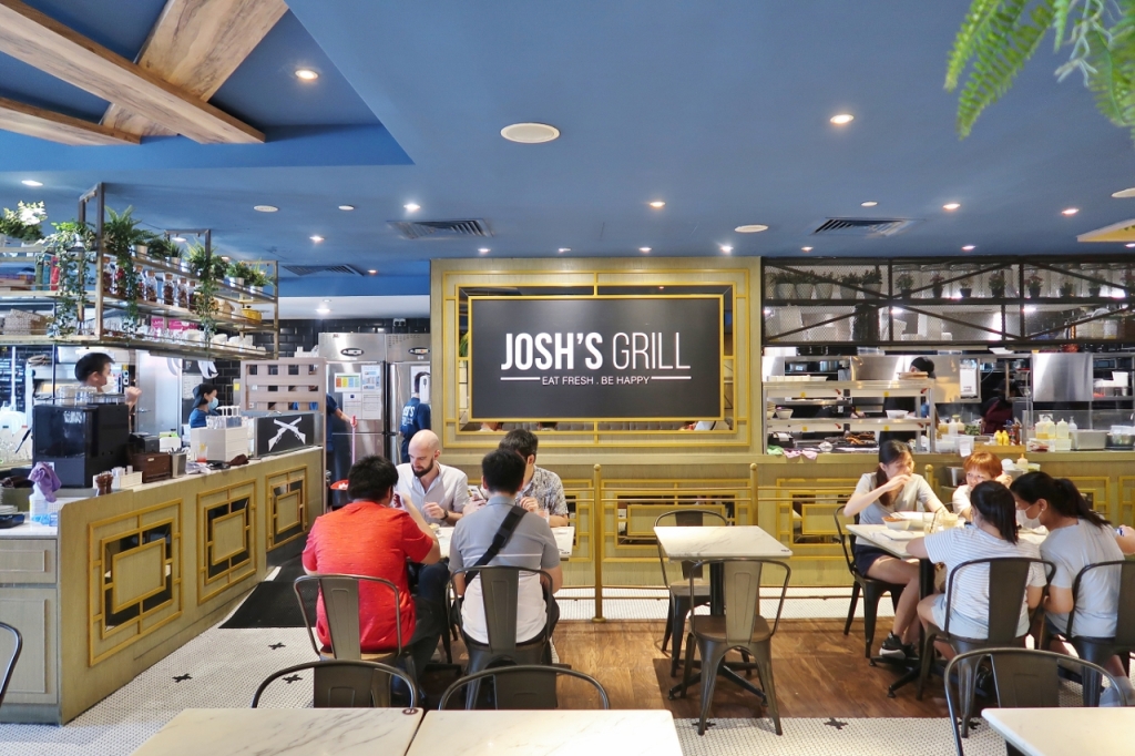Seating area at Josh's Grill restaurant
