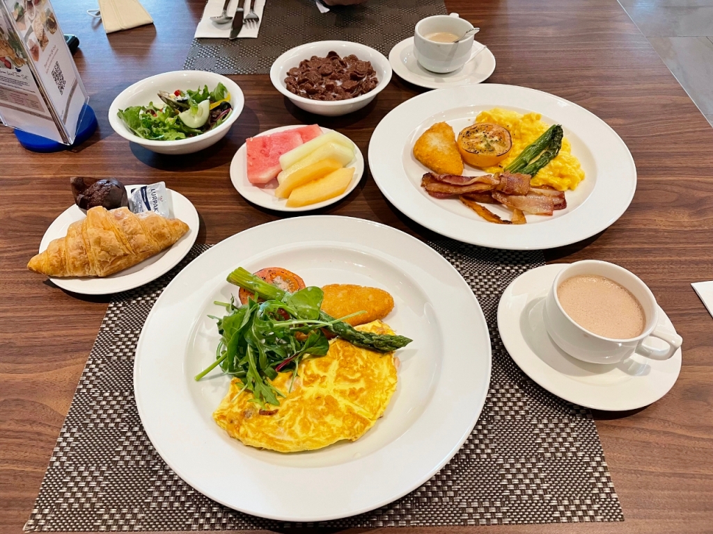 Breakfast dishes from The Salon restaurant at Hotel Fort Canning