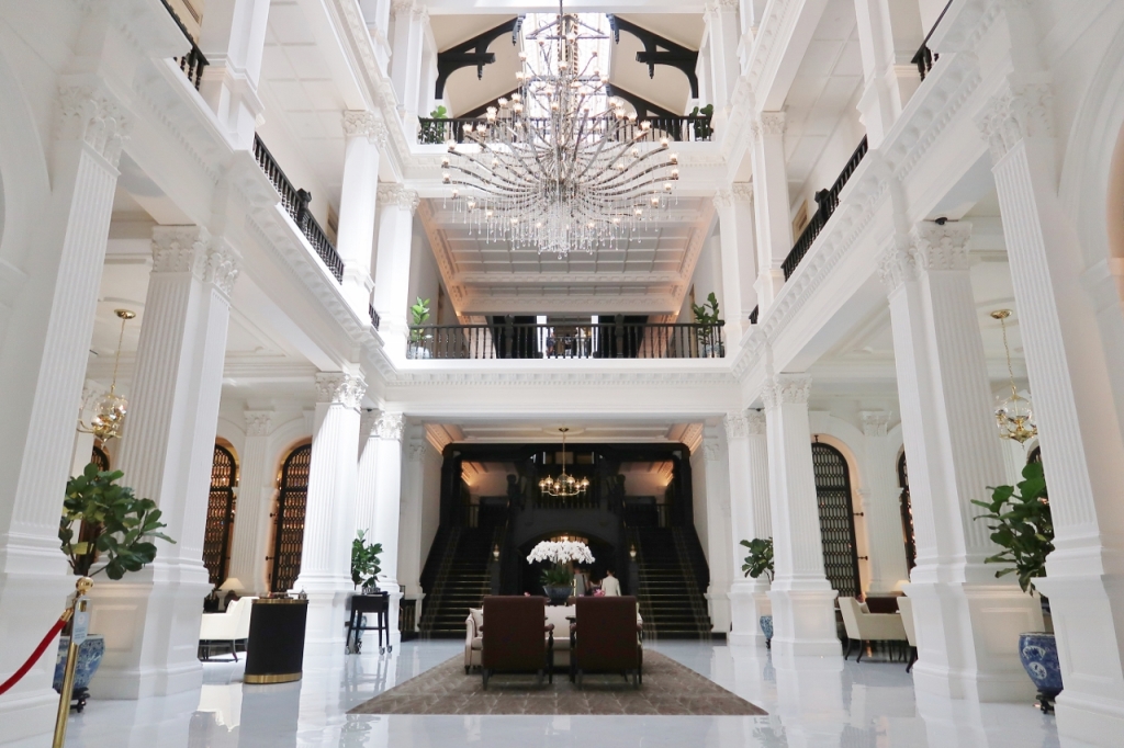 The Grand Lobby at Raffles Hotel