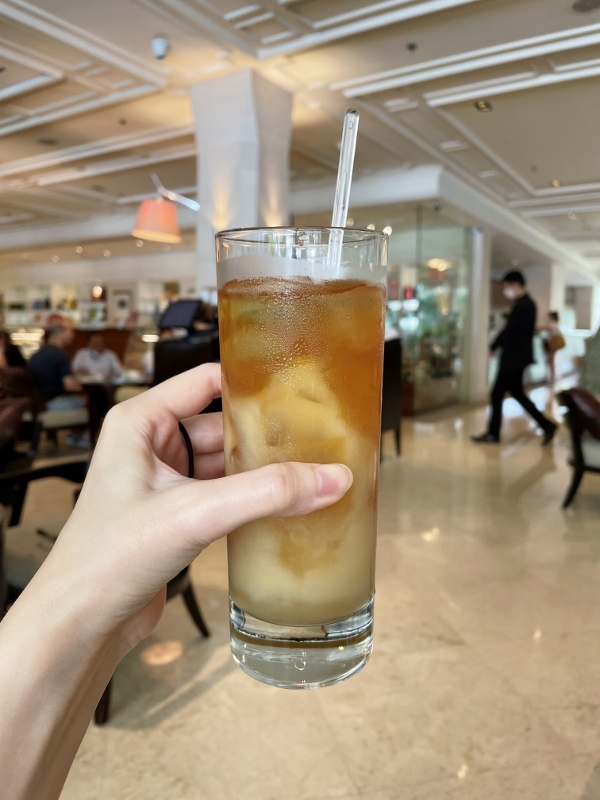 Peach Perfect iced flavoured tea at at L'Espresso Cafe at Goodwood Park Hotel
