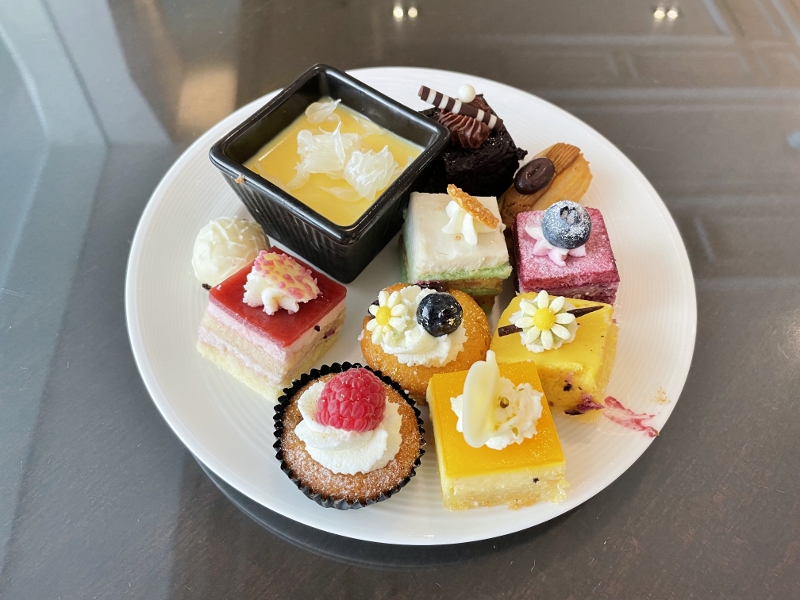 A plate of desserts at L'Espresso Cafe at Goodwood Park Hotel